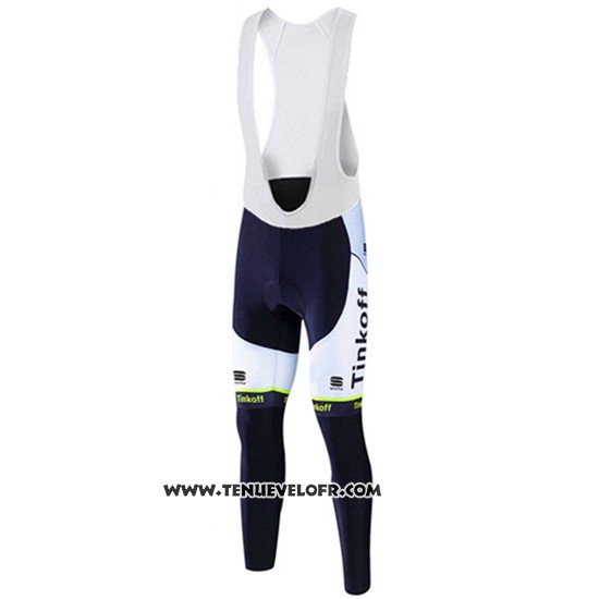 2016 Maillot Ciclismo Tinkoff Vert et Blanc Manches Longues et Cuissard